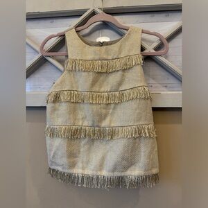 Anthropologie Sunday in‎ Brooklyn Gold Fringe Top XS CUTE country